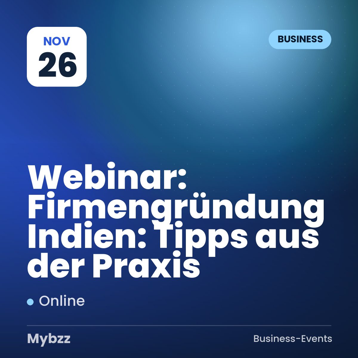 Event cover: Webinar: Firmengründung Indien: Tipps aus der Praxis