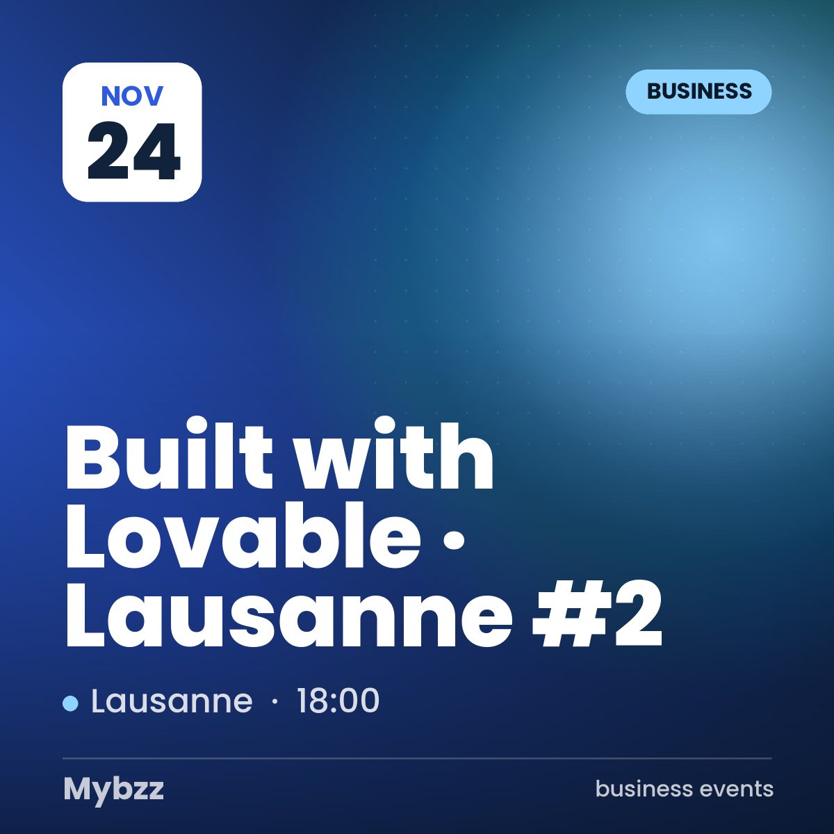 Event cover: Built with Lovable · Lausanne #2