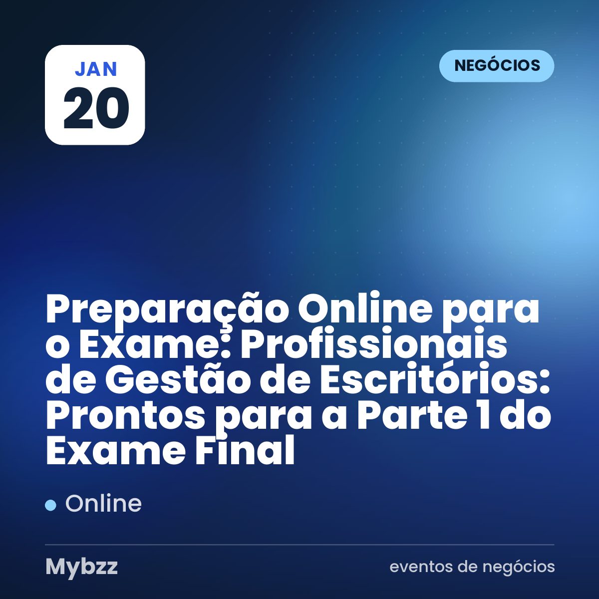 Capa do evento: Preparação Online para o Exame: Profissionais de Gestão de Escritórios: Prontos para a Parte 1 do Exame Final