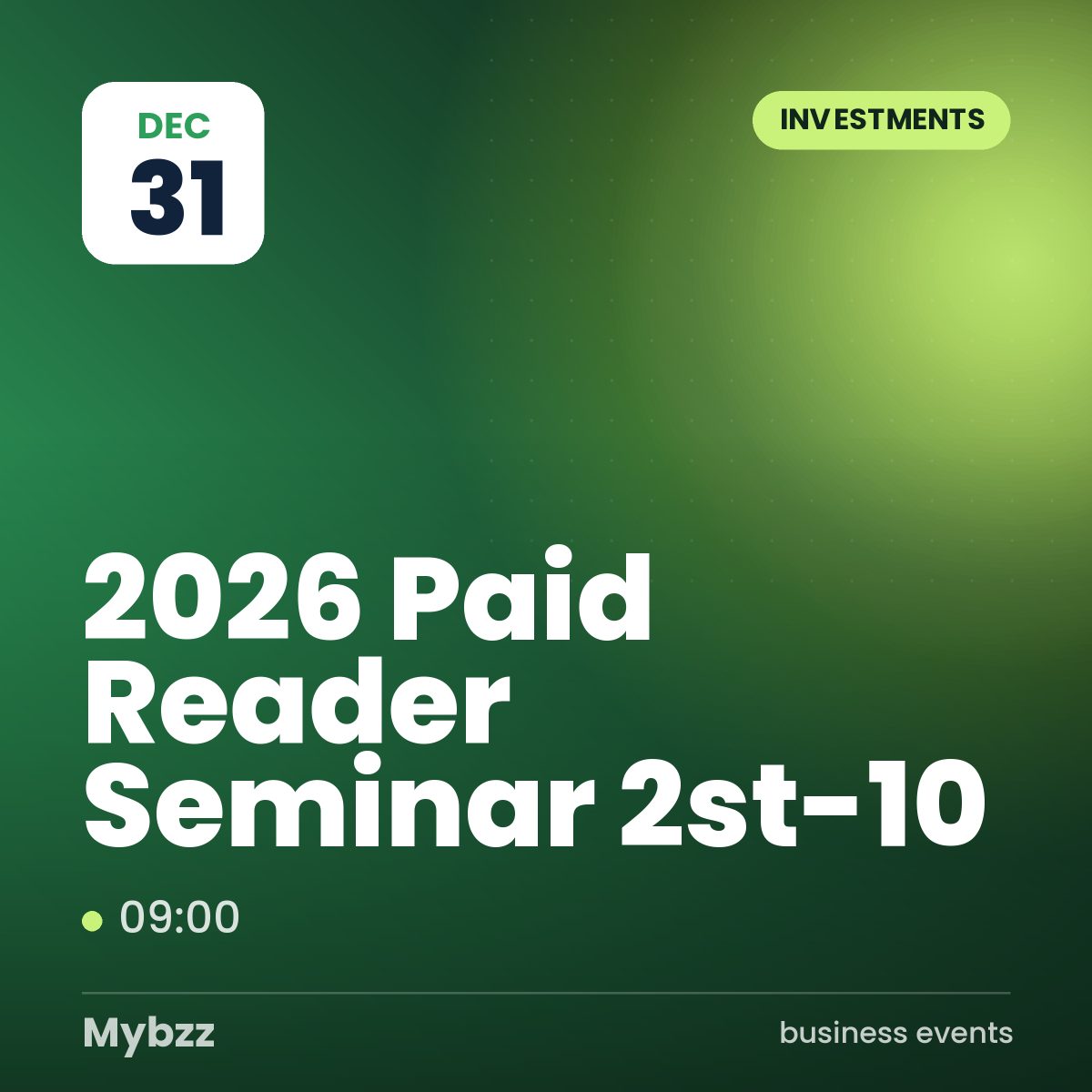 Event cover: 2026 Paid Reader Seminar 2st-10