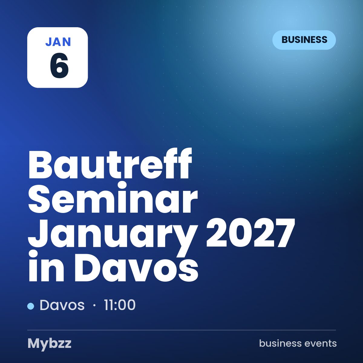 Event cover: Bautreff Seminar January 2027 in Davos