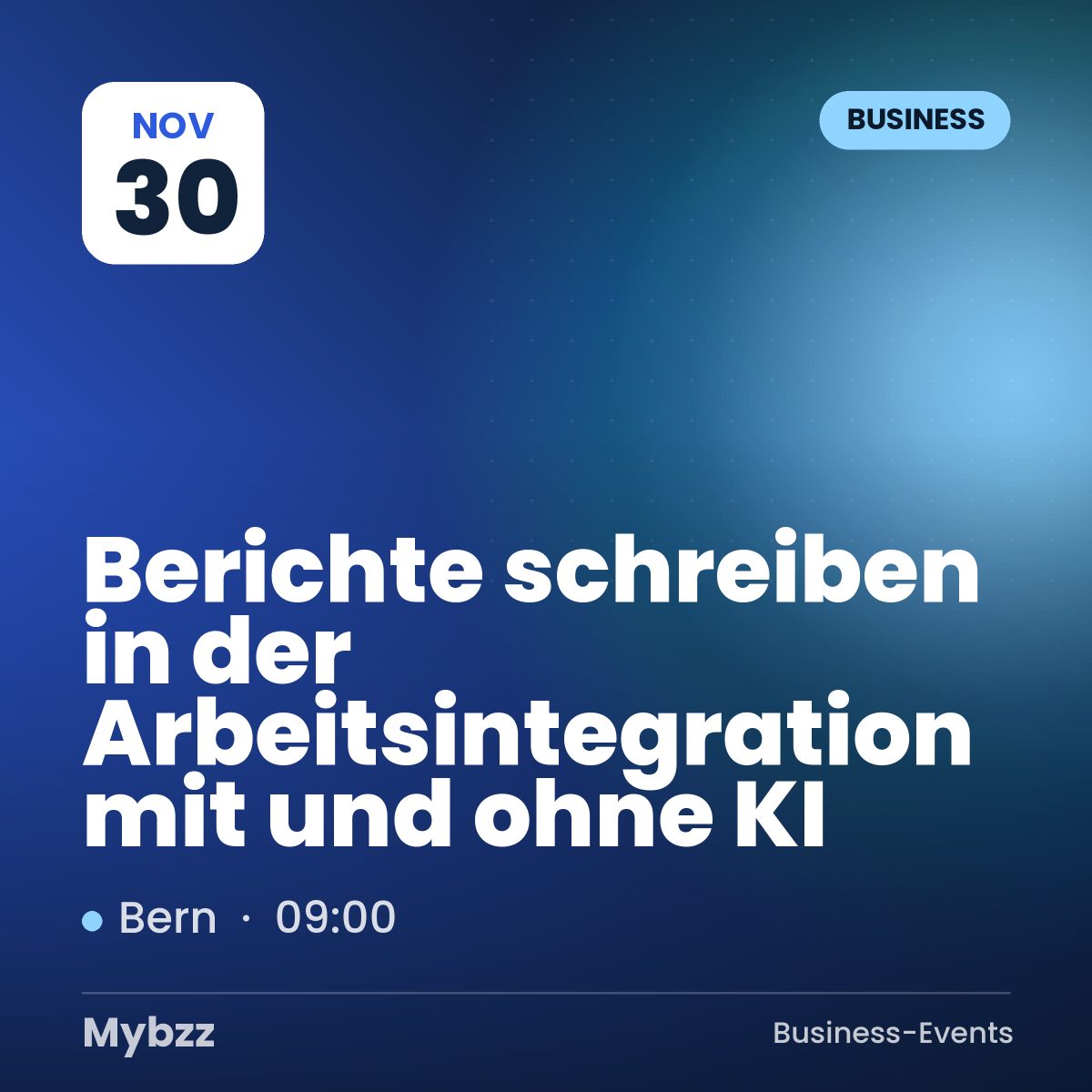 Event-Titelbild: Berichte schreiben in der Arbeitsintegration mit und ohne KI