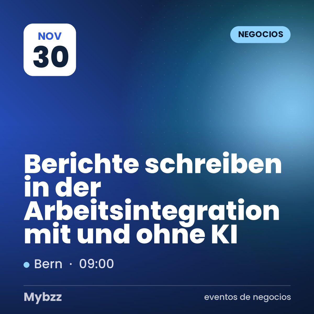Portada del evento: Berichte schreiben in der Arbeitsintegration mit und ohne KI