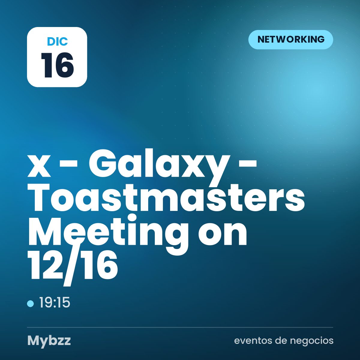 Portada del evento: 英文x溝通 - Galaxy 國際英語演講會 - Toastmasters Meeting on 12/16
