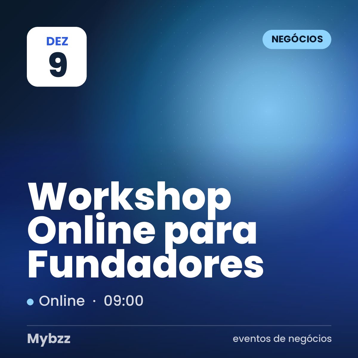 Capa do evento: Workshop Online para Fundadores