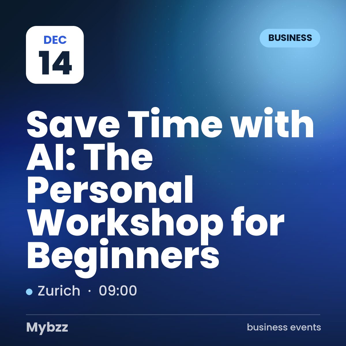 Event cover: Save Time with AI: The Personal Workshop for Beginners