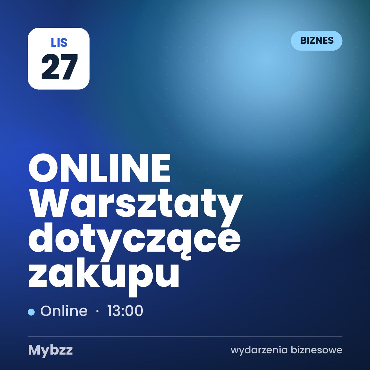 Zdjęcie wydarzenia: ONLINE Warsztaty dotyczące zakupu