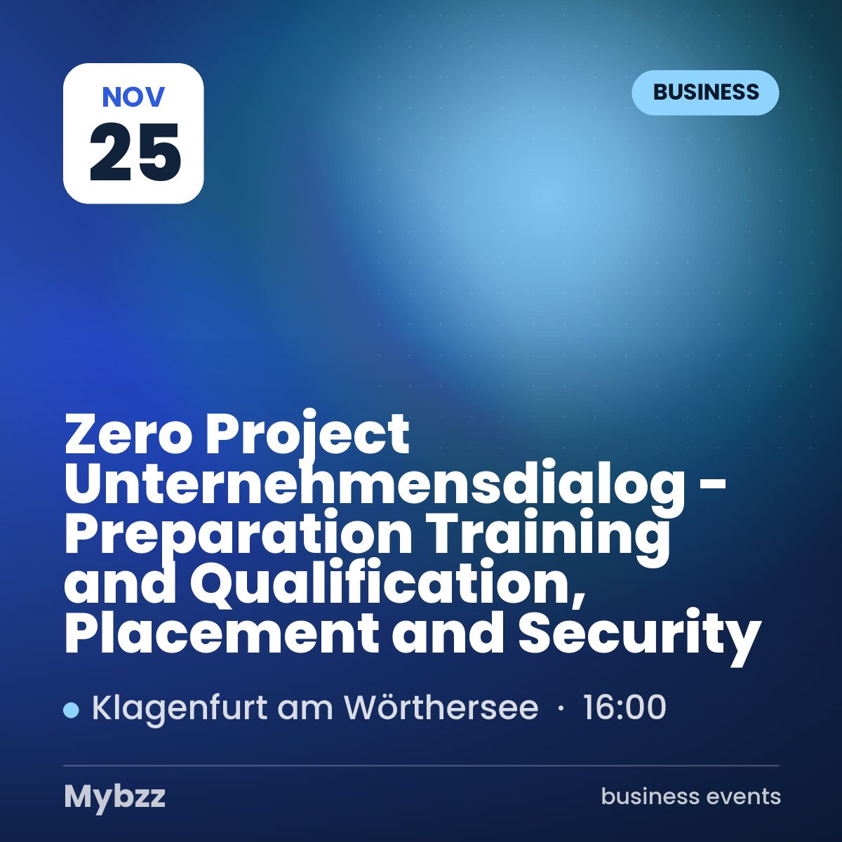 Event cover: Zero Project Unternehmensdialog - Preparation Training and Qualification, Placement and Security