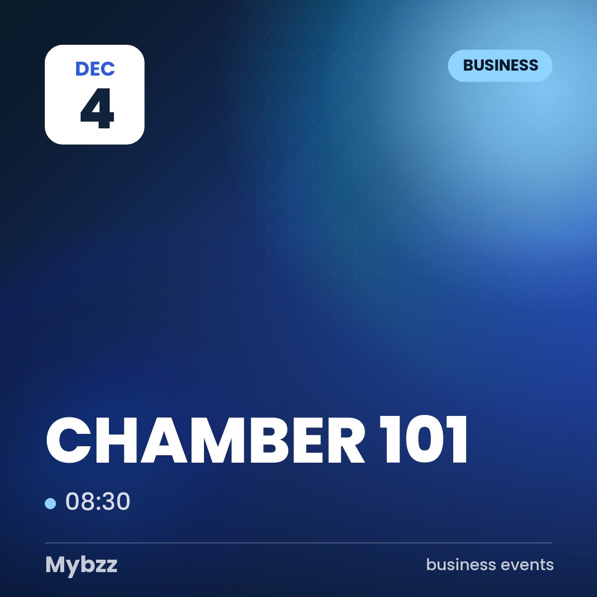 Event cover: CHAMBER 101