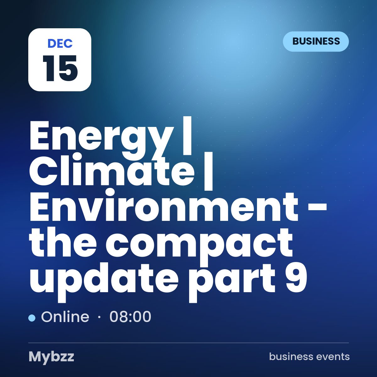 Event cover: Energy | Climate | Environment - the compact update part 9