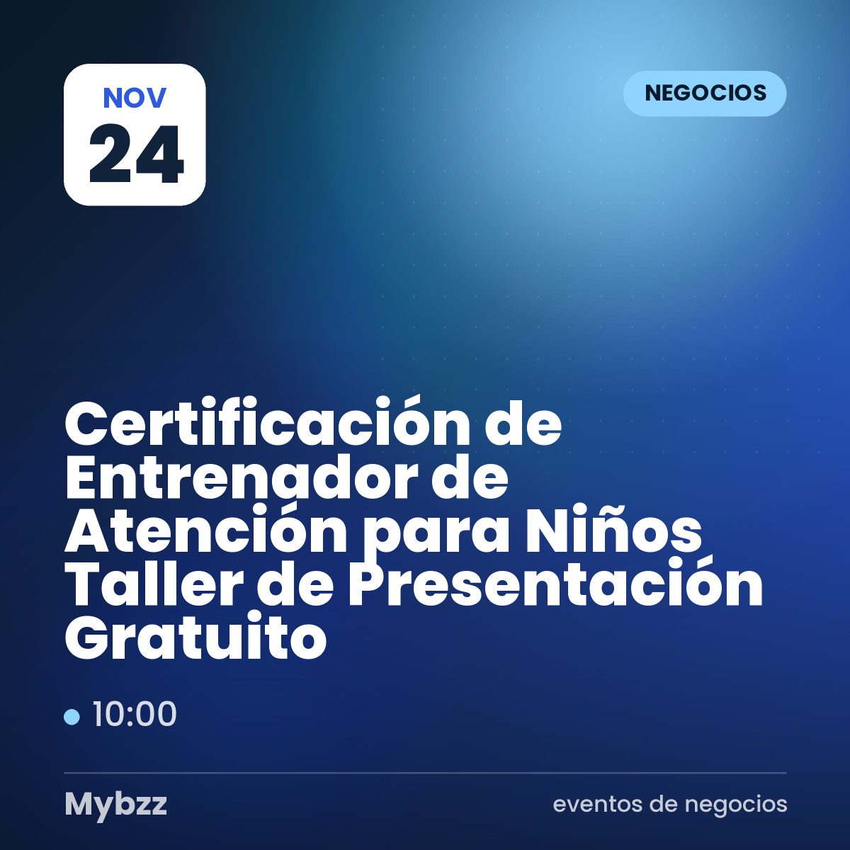 Portada del evento: Certificación de Entrenador de Atención para Niños Taller de Presentación Gratuito