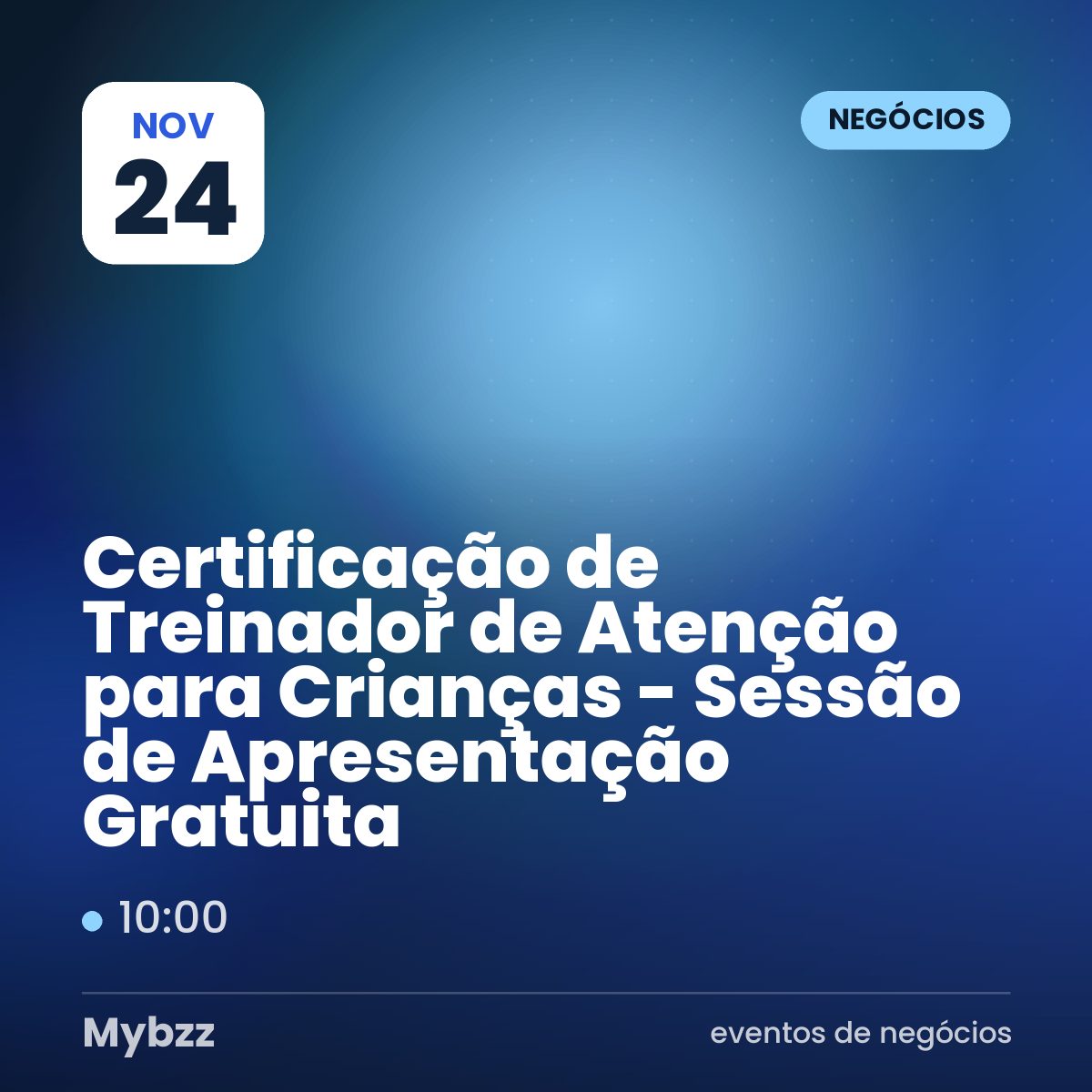 Capa do evento: Certificação de Treinador de Atenção para Crianças - Sessão de Apresentação Gratuita
