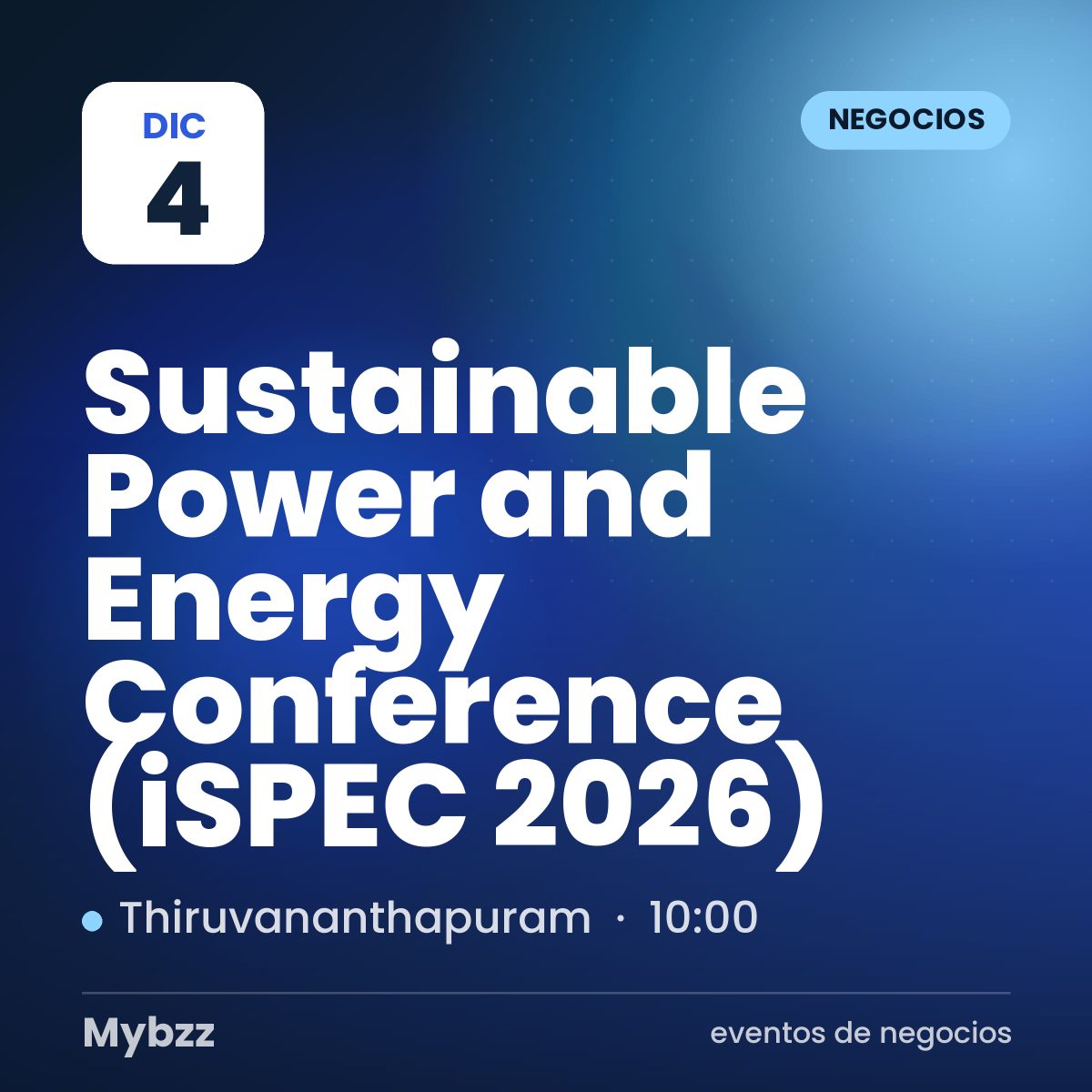 Portada del evento: Sustainable Power and Energy Conference (iSPEC 2026)