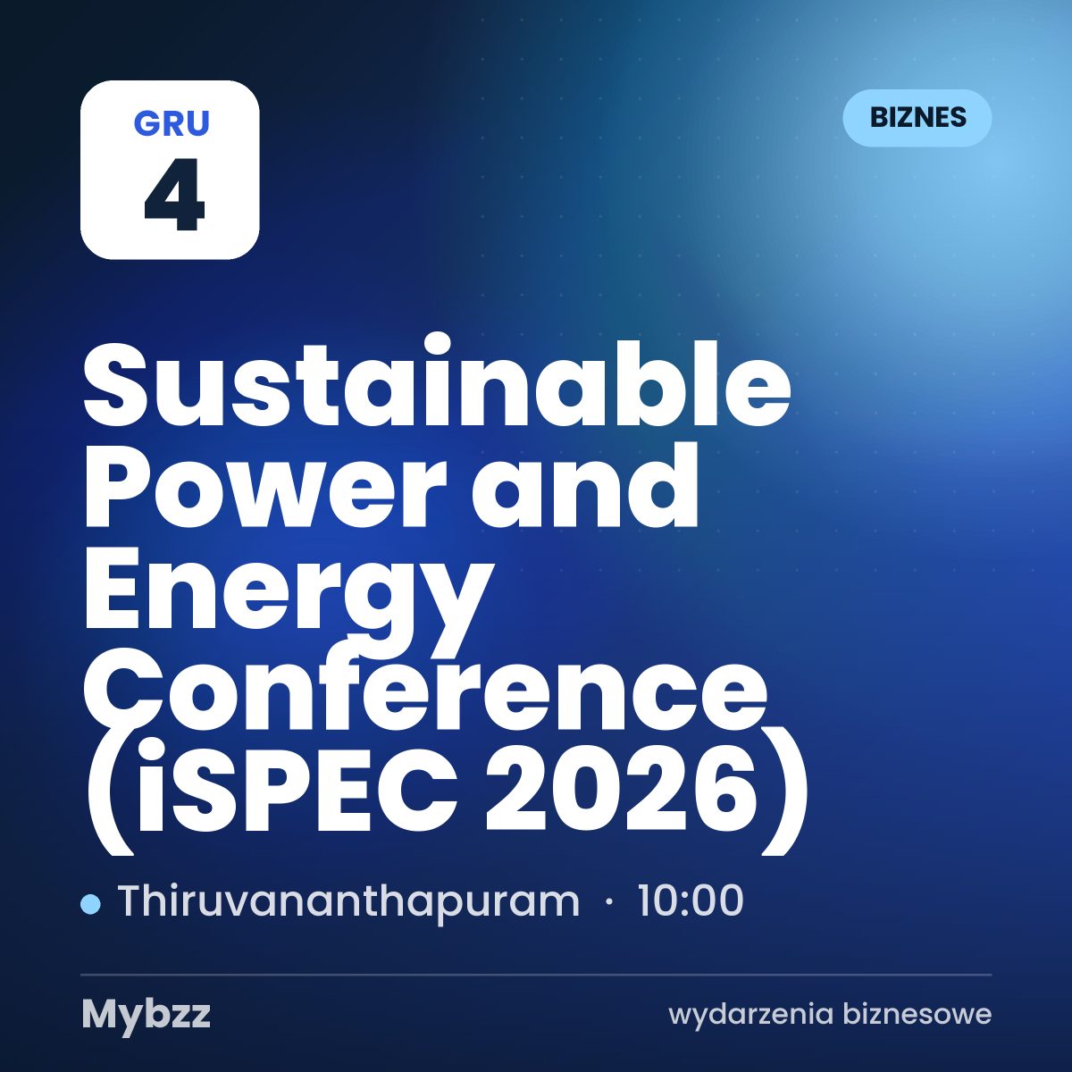Zdjęcie wydarzenia: Sustainable Power and Energy Conference (iSPEC 2026)