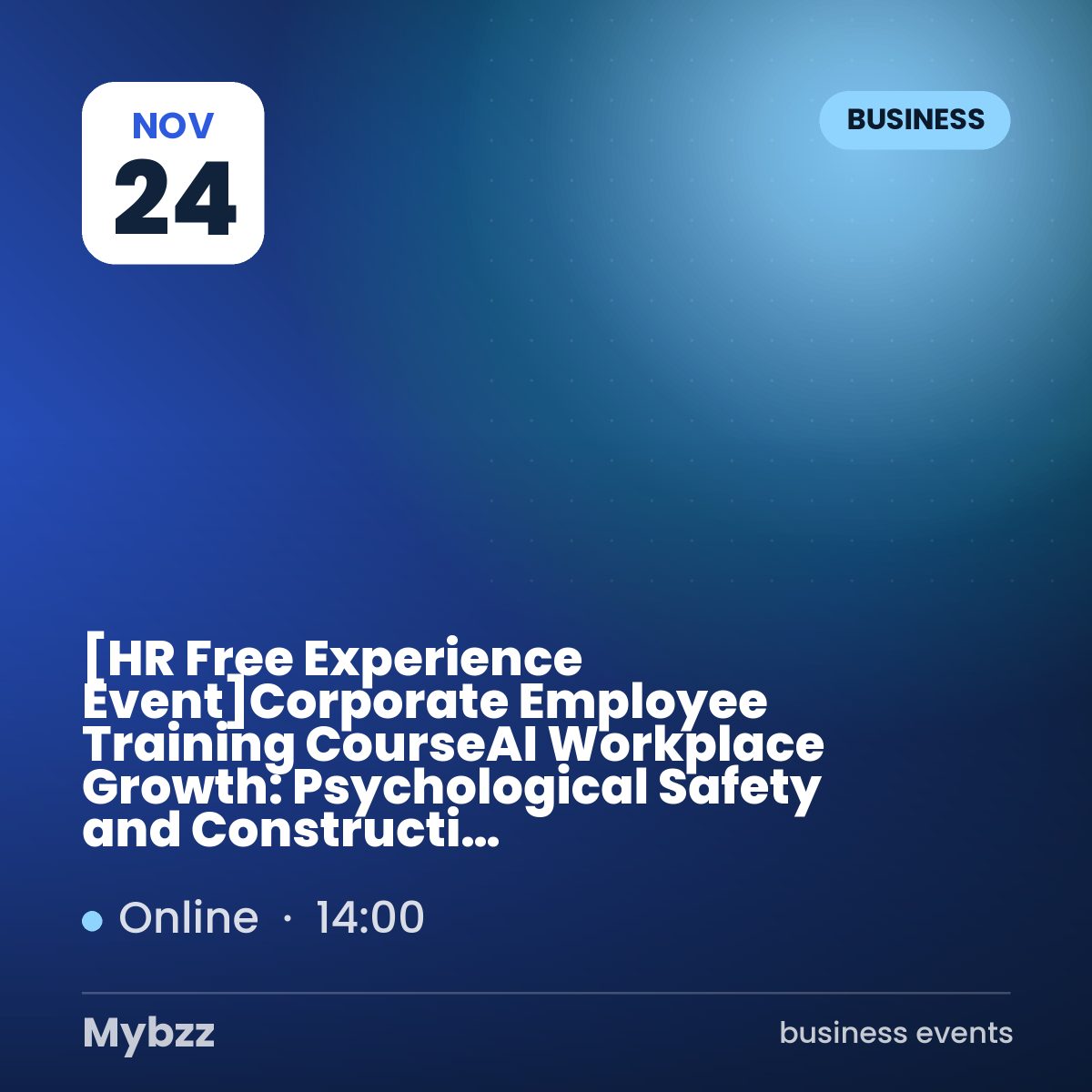 Event cover: 【HR Free Experience Event】Corporate Employee Training Course《AI Workplace Growth: Psychological Safety and Constructive Communication Practice》