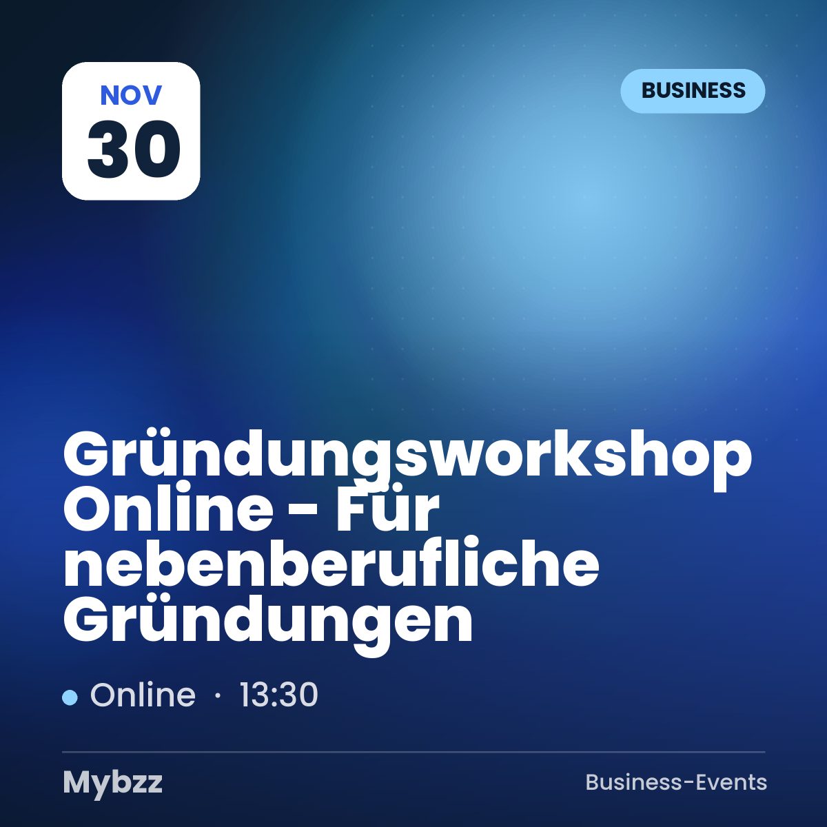 Event-Titelbild: Gründungsworkshop Online - Für nebenberufliche Gründungen
