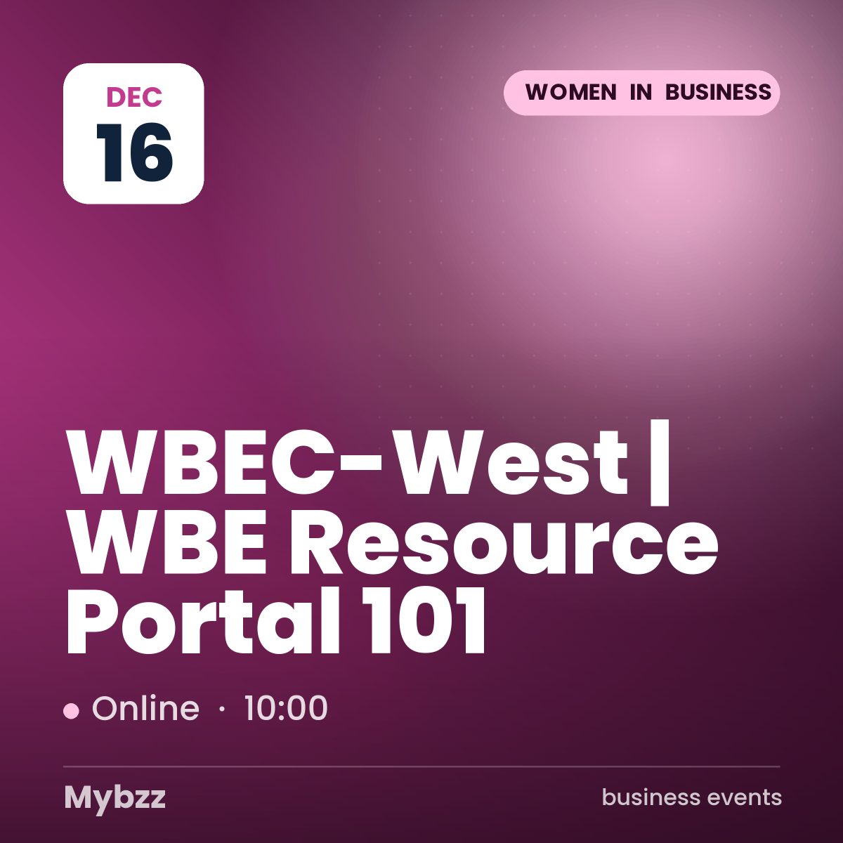 Event cover: WBEC-West | WBE Resource Portal 101