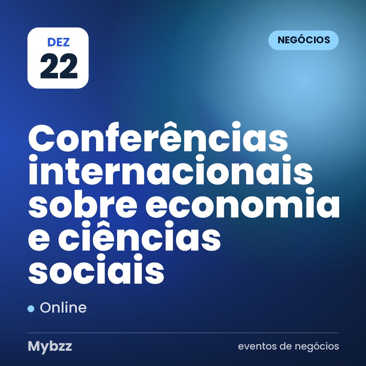 Capa do evento: Conferências internacionais sobre economia e ciências sociais