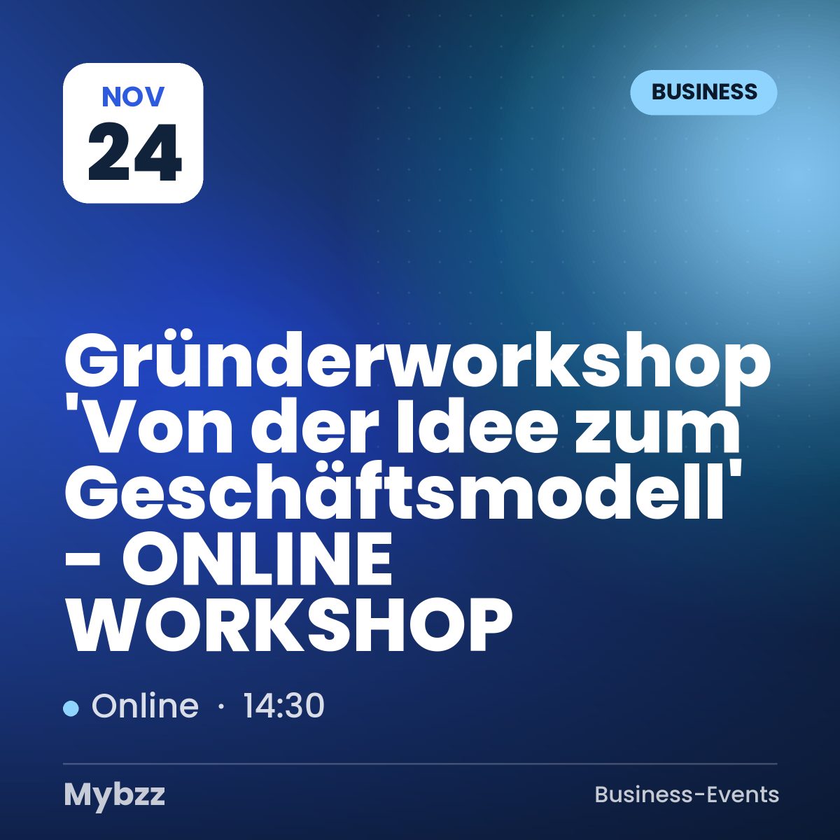 Event-Titelbild: Gründerworkshop 'Von der Idee zum Geschäftsmodell' - ONLINE WORKSHOP