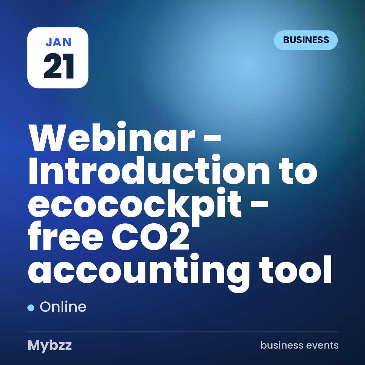 Event cover: Webinar - Introduction to ecocockpit - free CO2 accounting tool