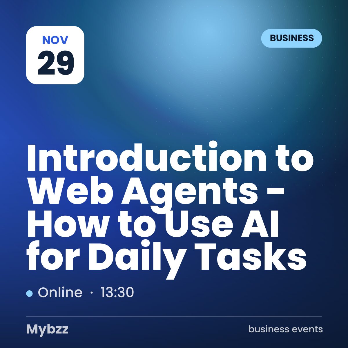 Event cover: Introduction to Web Agents - How to Use AI for Daily Tasks