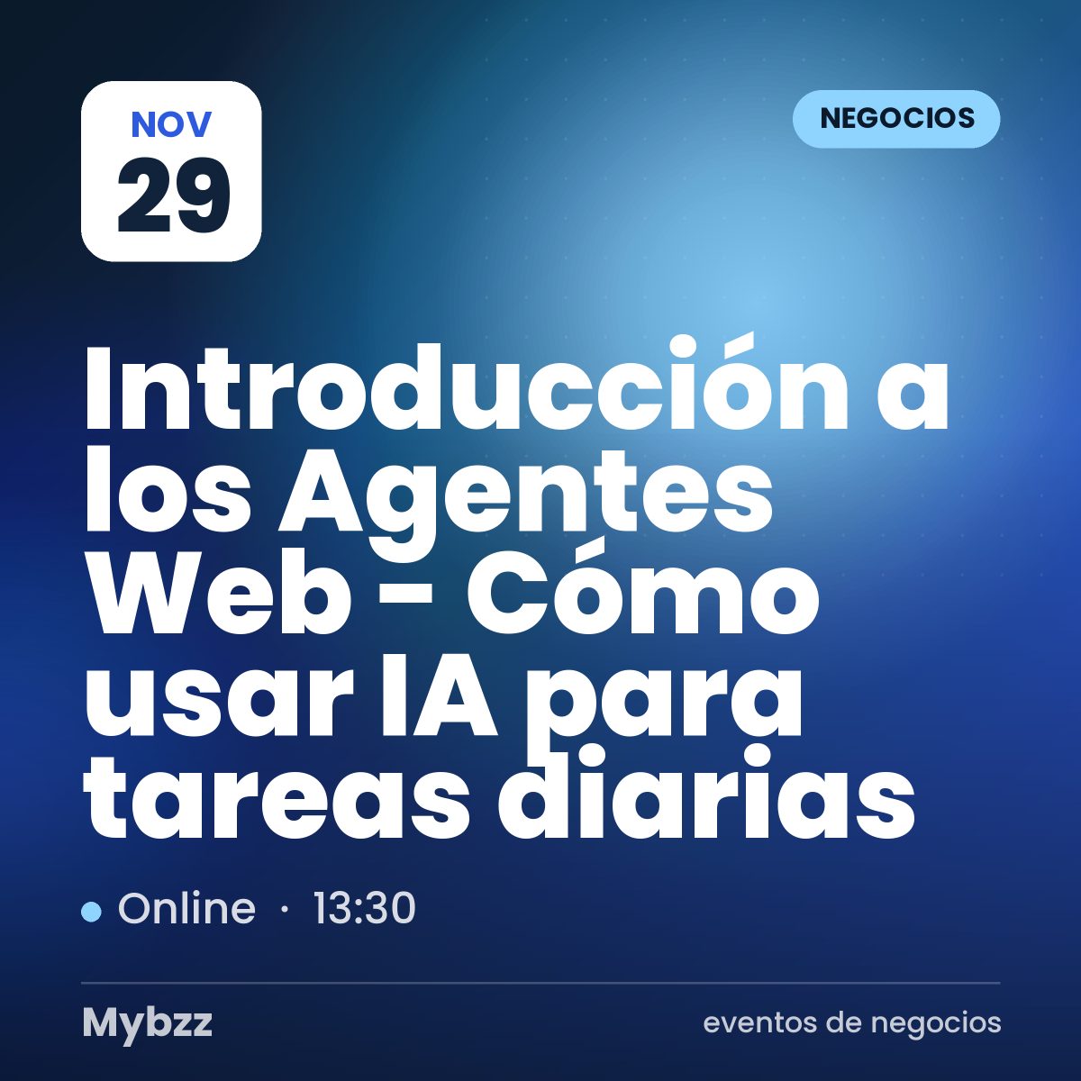 Portada del evento: Introducción a los Agentes Web - Cómo usar IA para tareas diarias