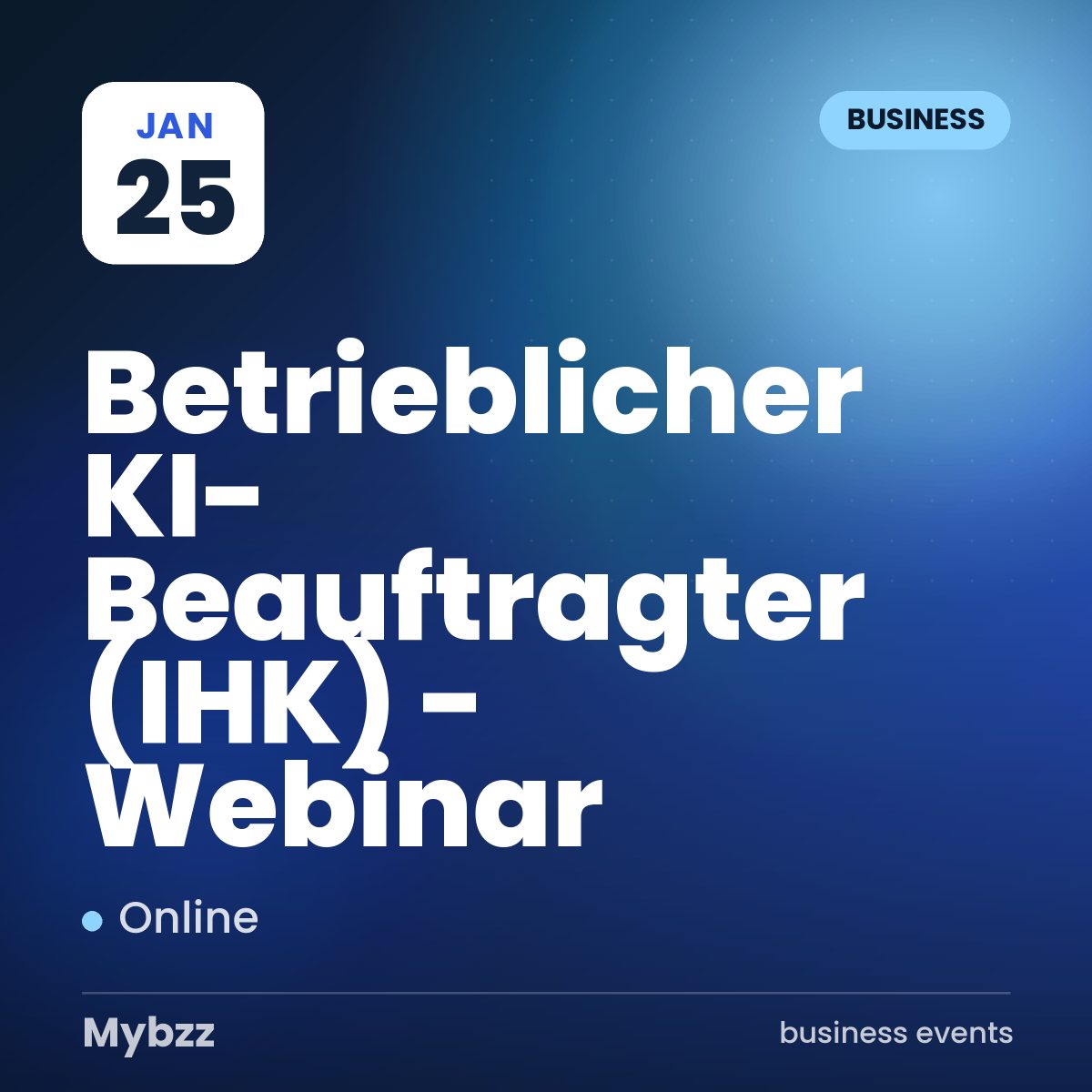 Event cover: Betrieblicher KI-Beauftragter (IHK) - Webinar