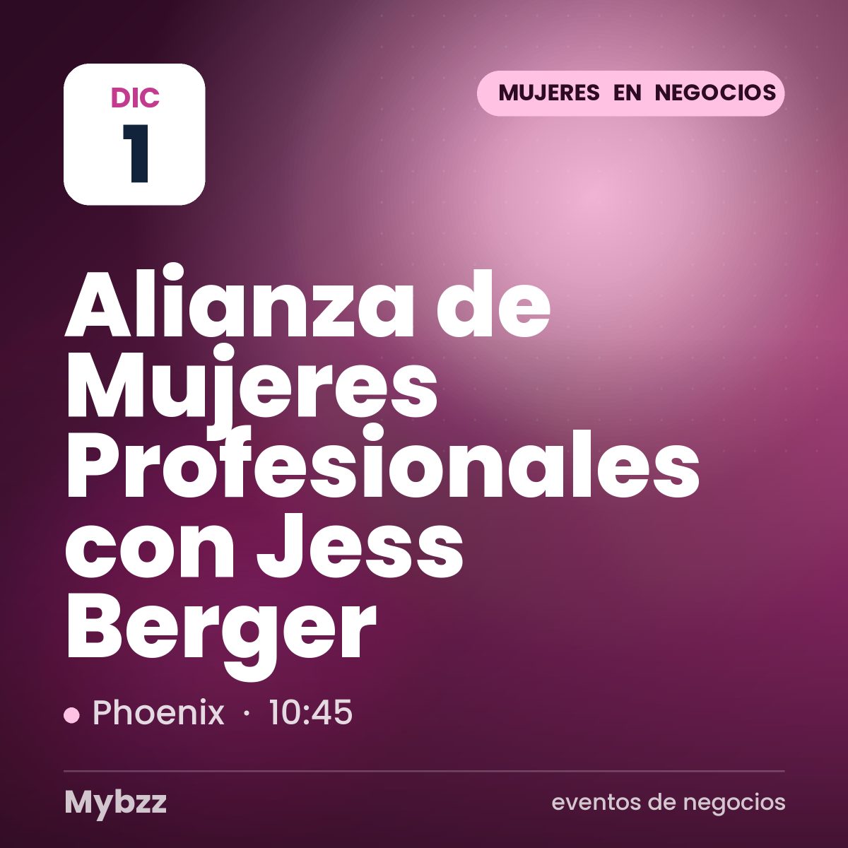 Portada del evento: Alianza de Mujeres Profesionales con Jess Berger