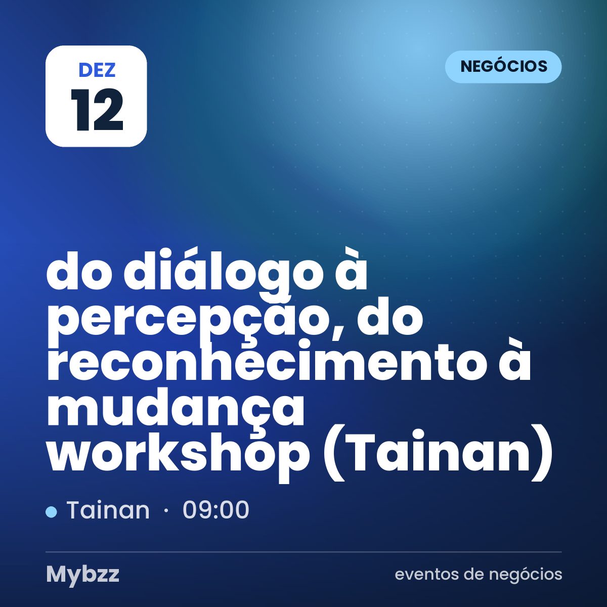 Capa do evento: do diálogo à percepção, do reconhecimento à mudança workshop (Tainan)