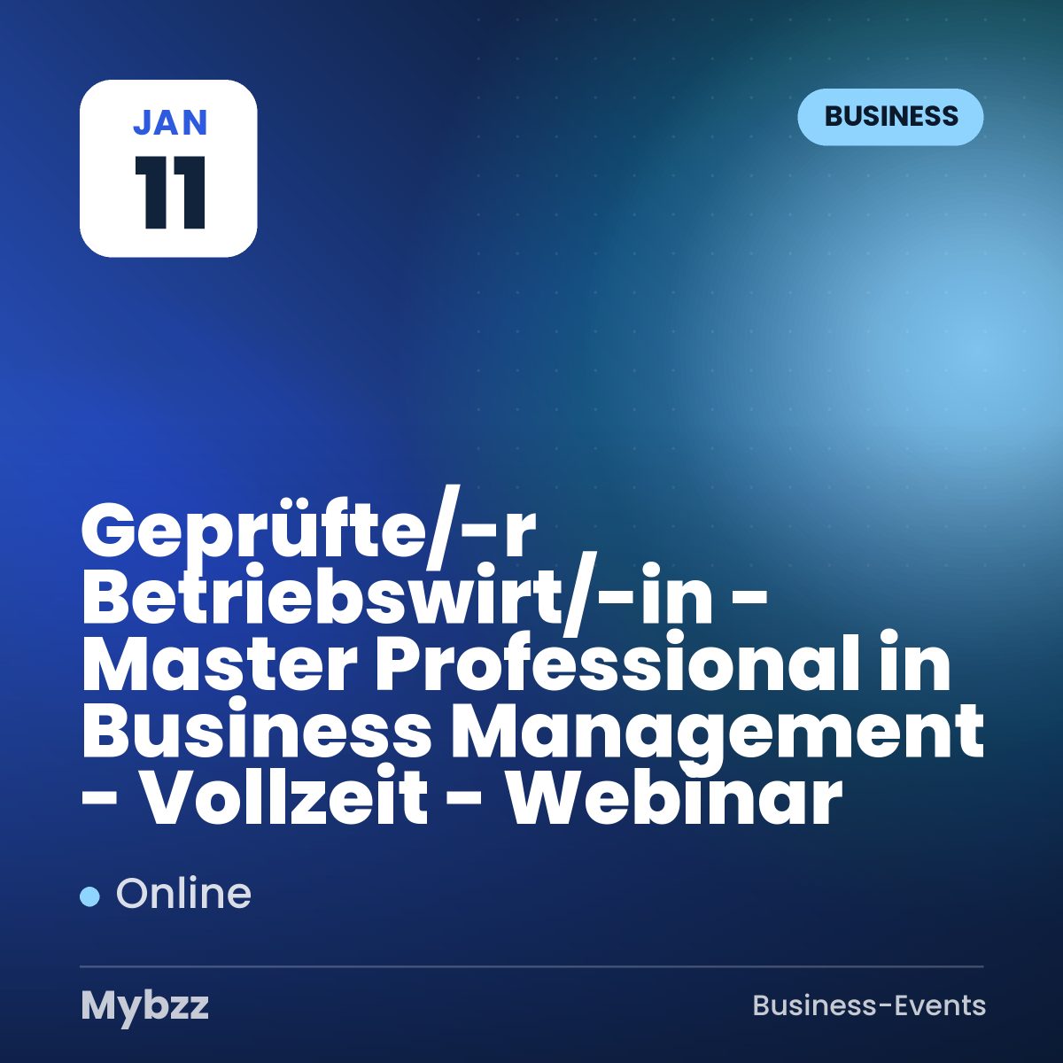 Event-Titelbild: Geprüfte/-r Betriebswirt/-in - Master Professional in Business Management - Vollzeit - Webinar