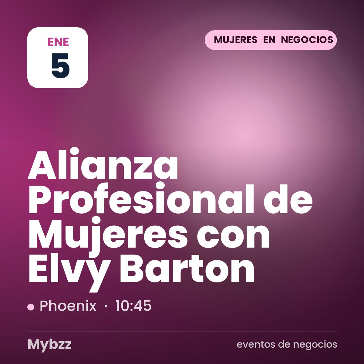 Portada del evento: Alianza Profesional de Mujeres con Elvy Barton