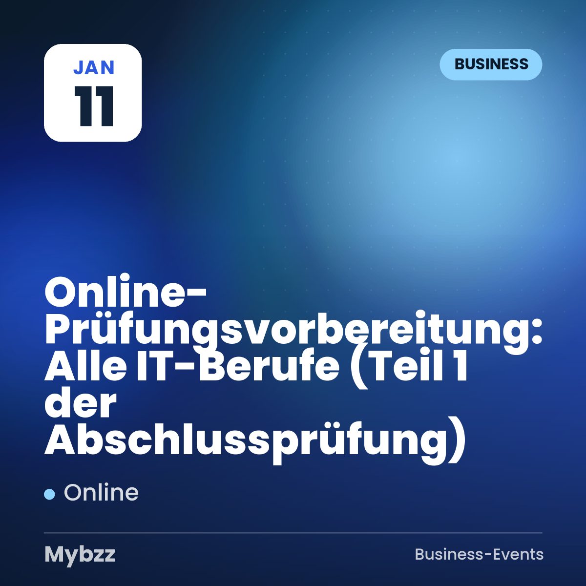 Event cover: Online-Prüfungsvorbereitung: Alle IT-Berufe (Teil 1 der Abschlussprüfung)