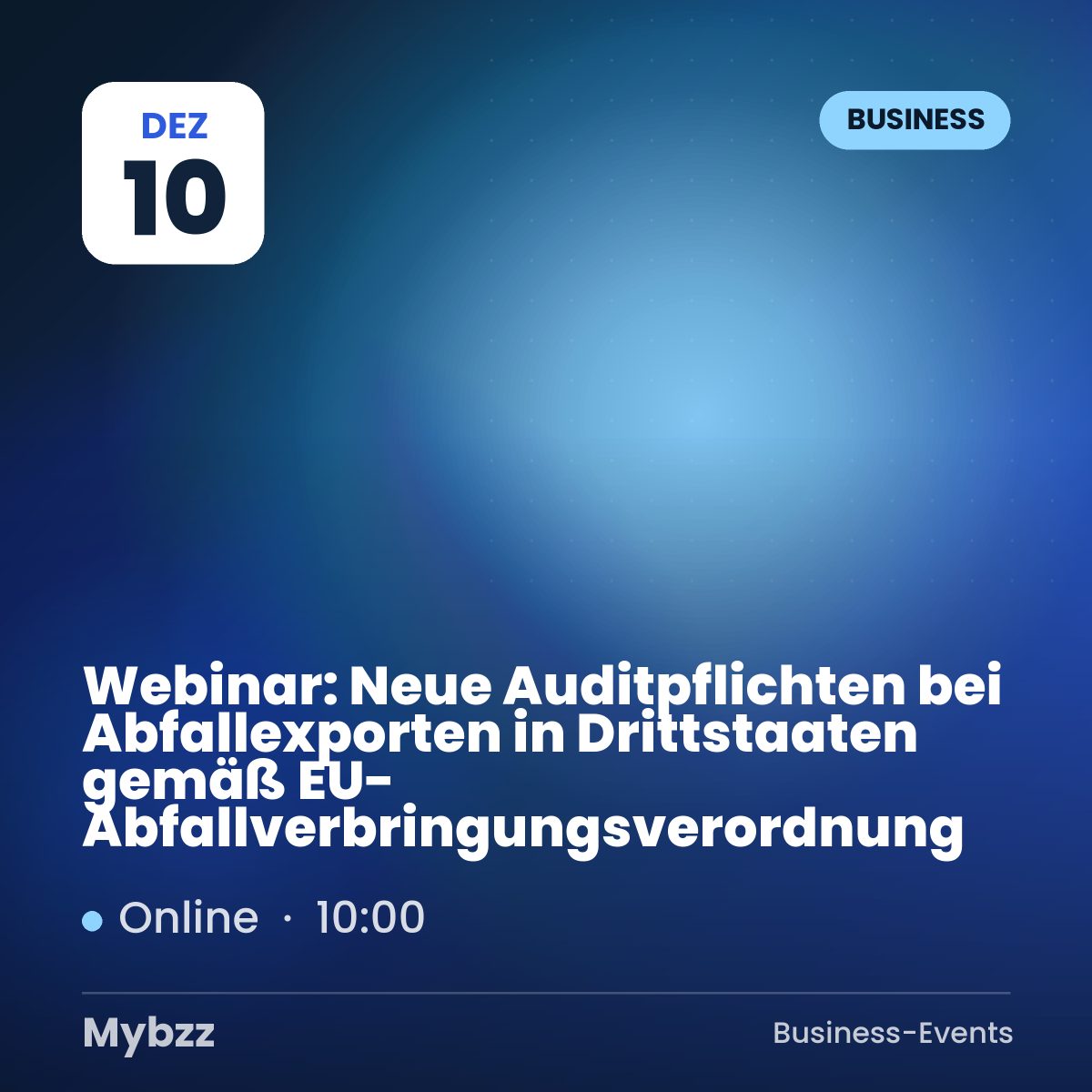 Event cover: Webinar: Neue Auditpflichten bei Abfallexporten in Drittstaaten gemäß EU-Abfallverbringungsverordnung