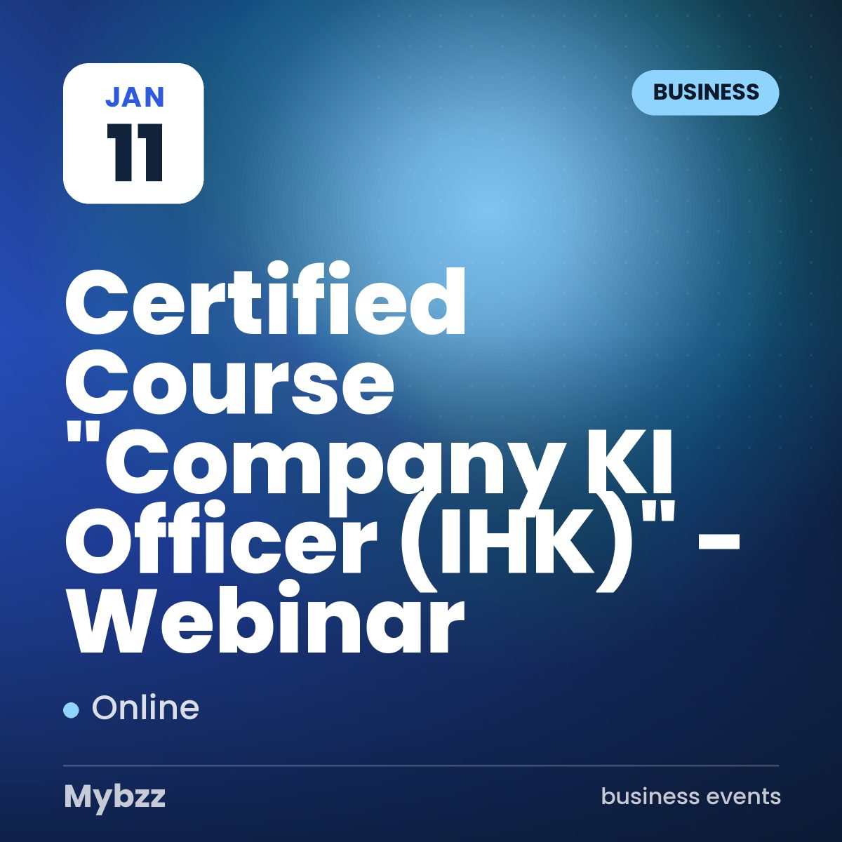 Event cover: Certified Course "Company KI Officer (IHK)" - Webinar