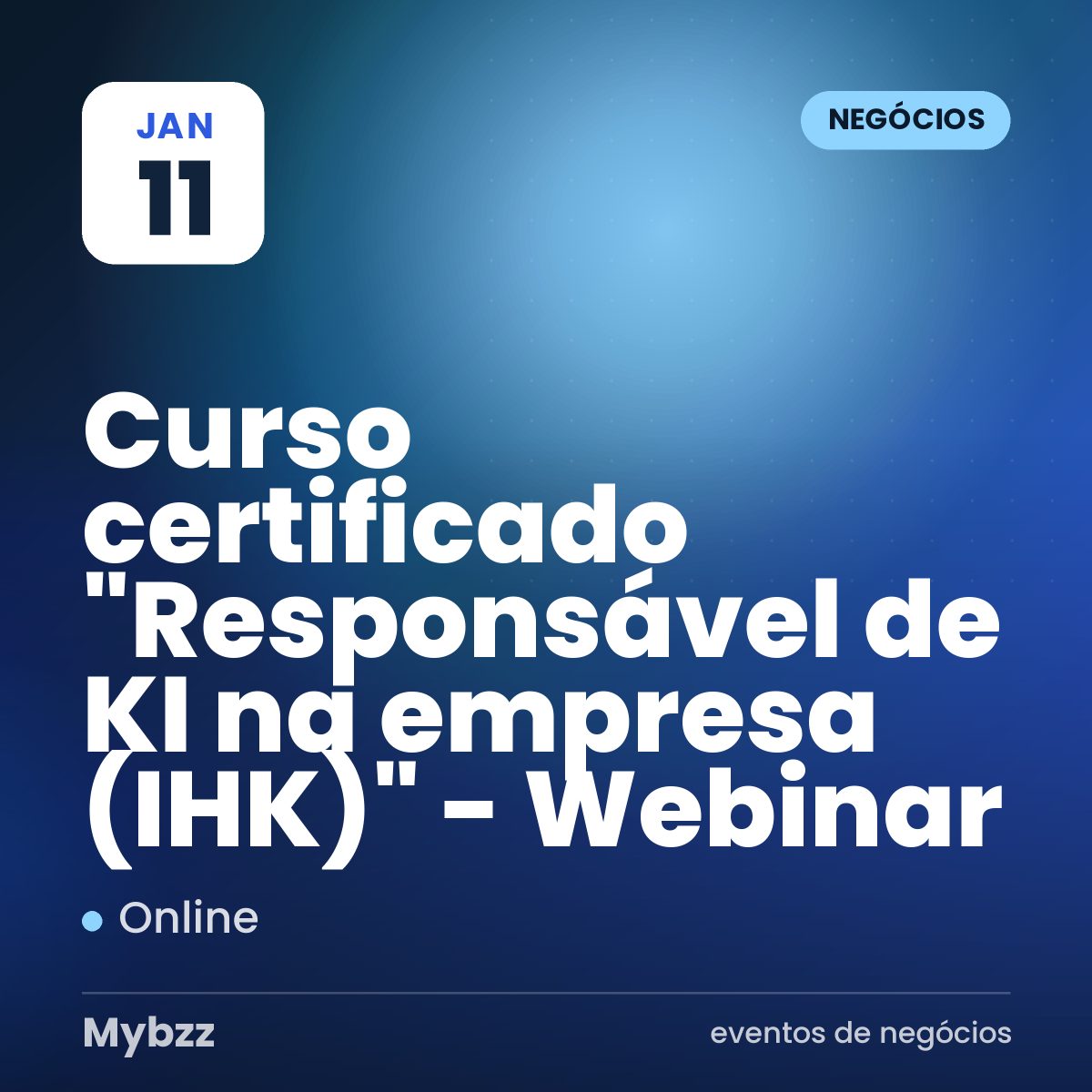 Capa do evento: Curso certificado "Responsável de KI na empresa (IHK)" - Webinar