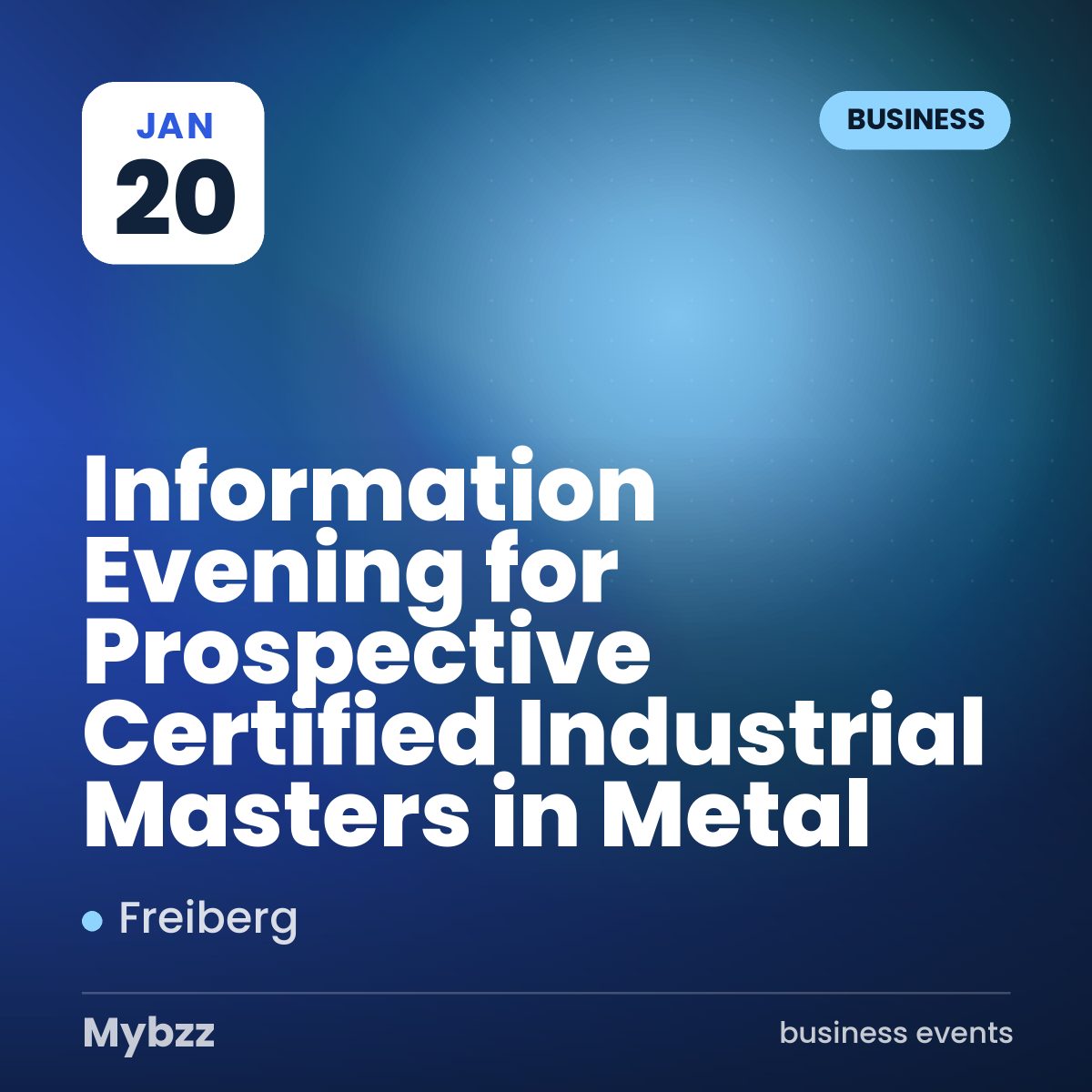 Event cover: Information Evening for Prospective Certified Industrial Masters in Metal