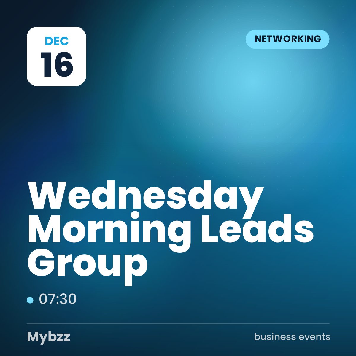 Event cover: Wednesday Morning Leads Group