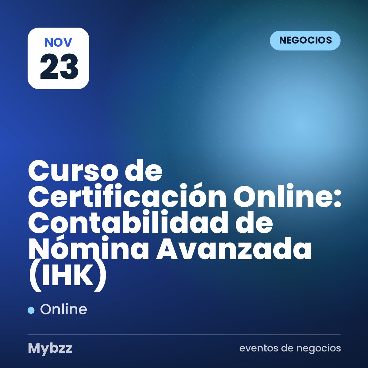 Portada del evento: Curso de Certificación Online: Contabilidad de Nómina Avanzada (IHK)