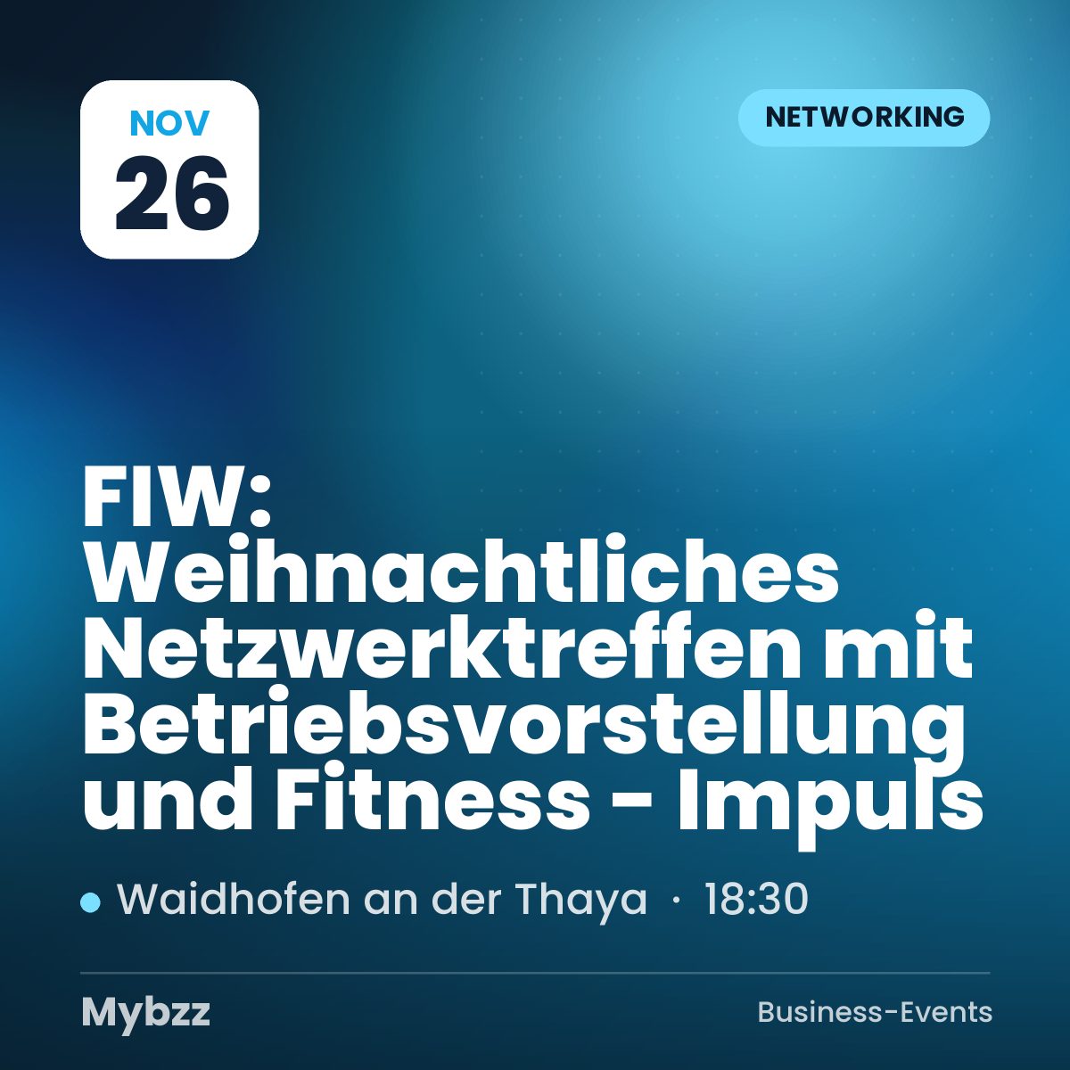 Event-Titelbild: FIW: Weihnachtliches Netzwerktreffen mit Betriebsvorstellung und Fitness - Impuls