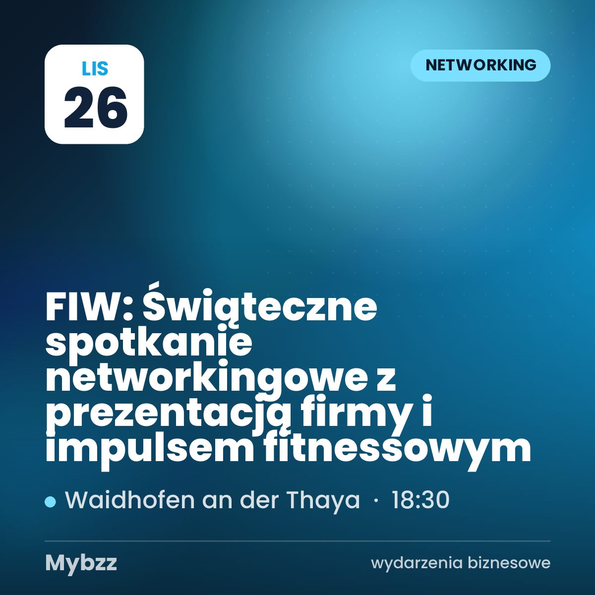 Zdjęcie wydarzenia: FIW: Świąteczne spotkanie networkingowe z prezentacją firmy i impulsem fitnessowym