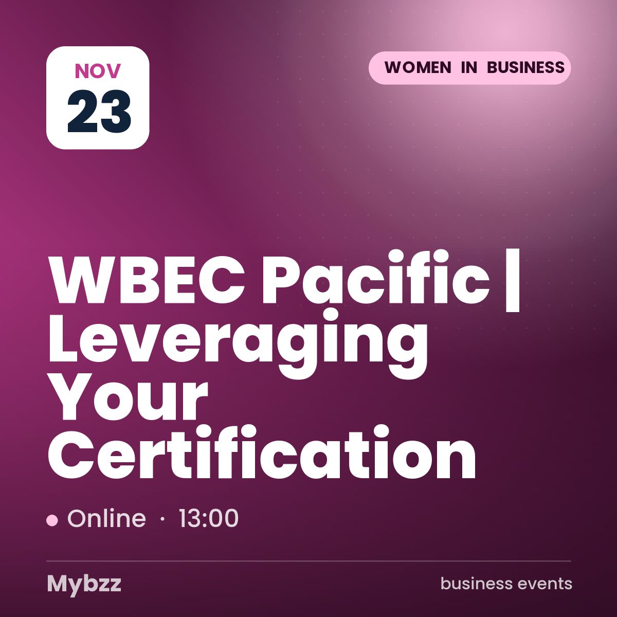 Event cover: WBEC Pacific | Leveraging Your Certification