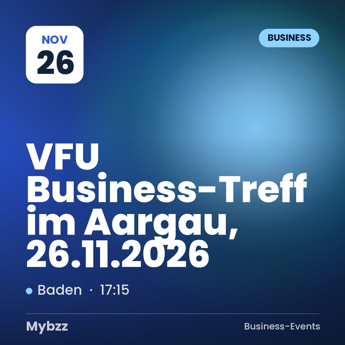Event cover: VFU Business-Treff im Aargau, 26.11.2026
