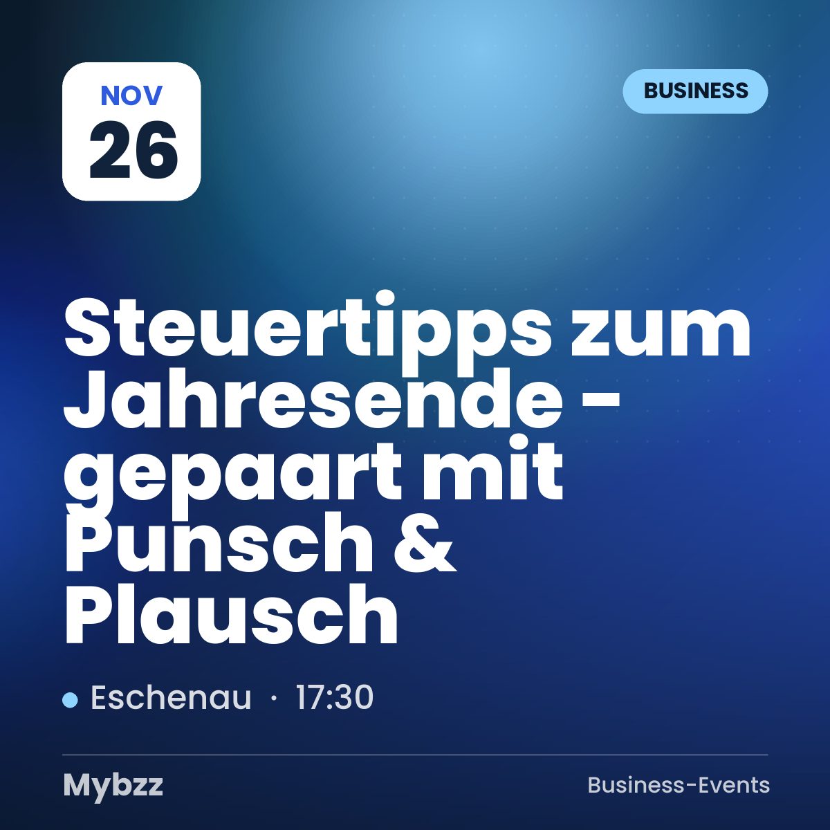 Event cover: Steuertipps zum Jahresende - gepaart mit Punsch & Plausch