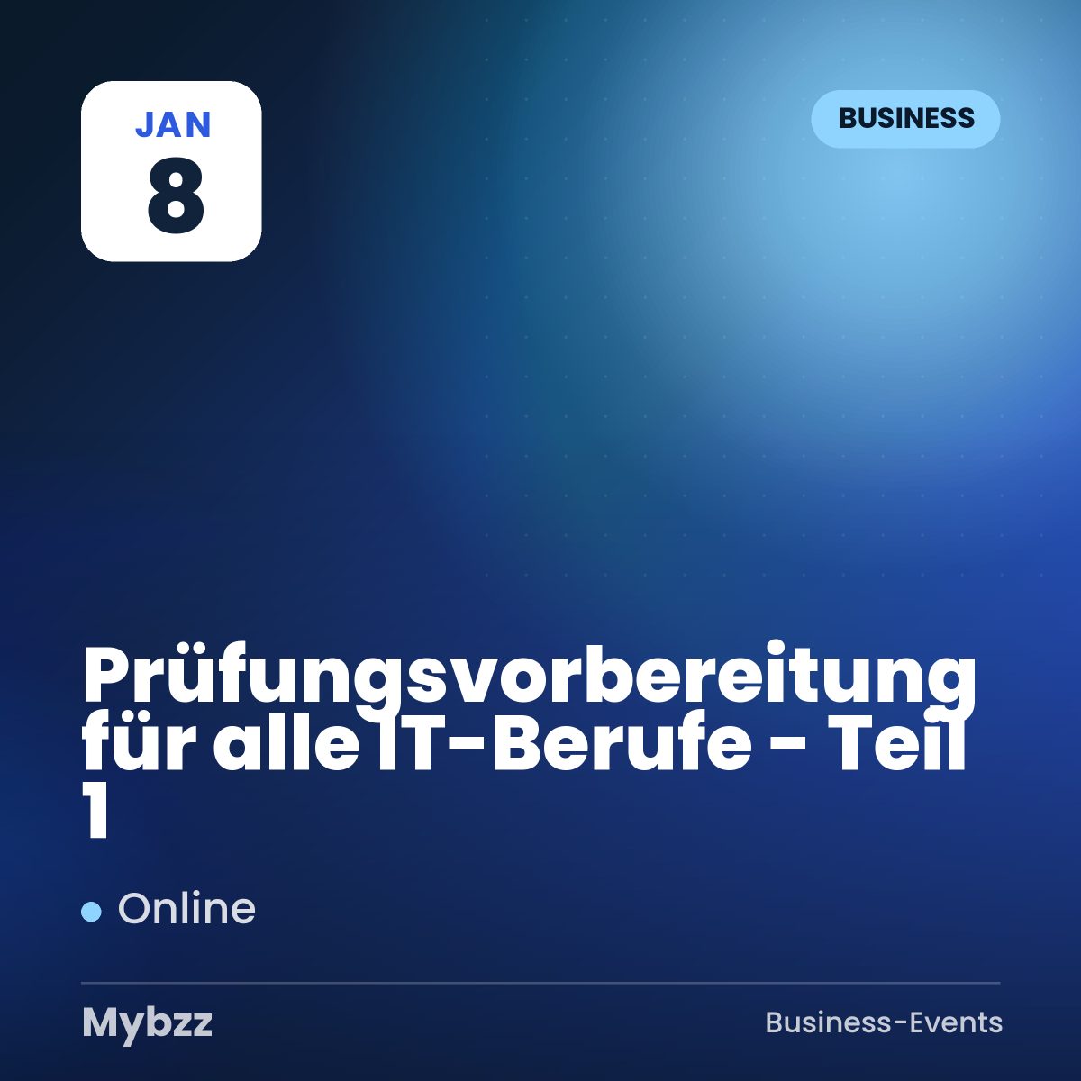 Event cover: Prüfungsvorbereitung für alle IT-Berufe - Teil 1