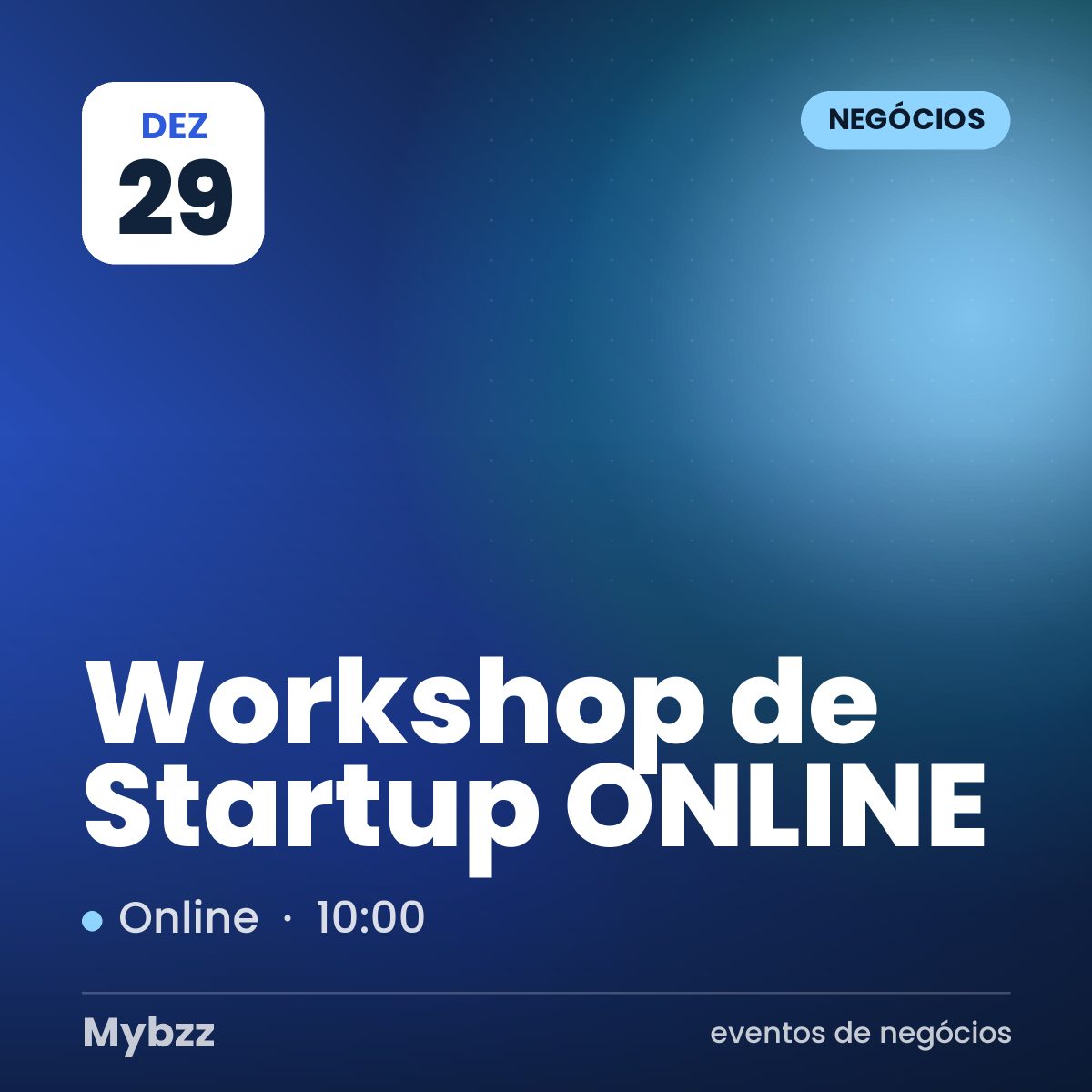 Capa do evento: Workshop de Startup ONLINE