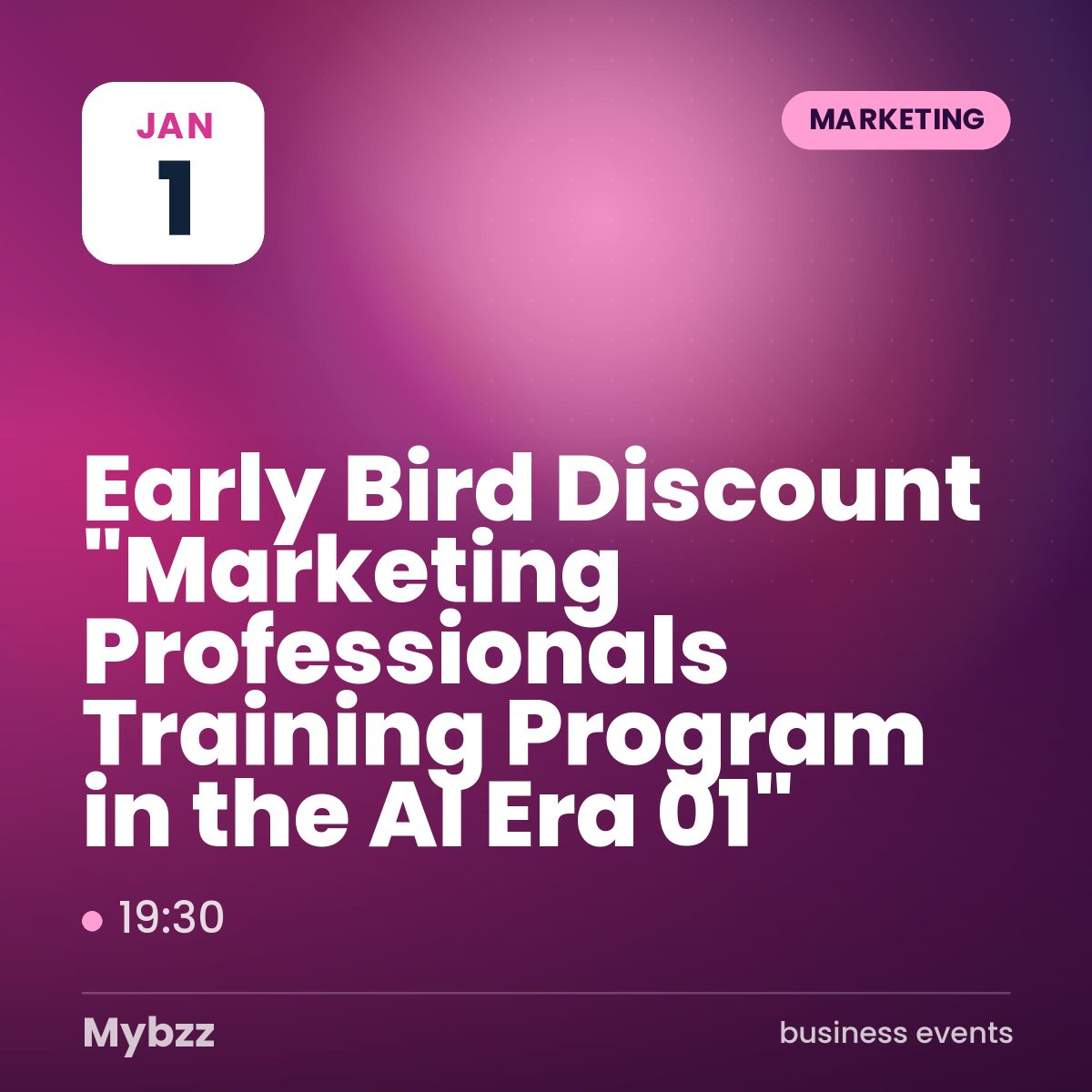 Event cover: Early Bird Discount "Marketing Professionals Training Program in the AI Era 01"