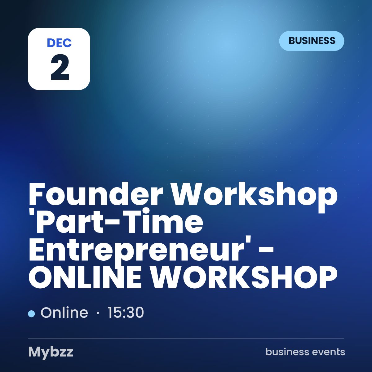 Event cover: Founder Workshop 'Part-Time Entrepreneur' - ONLINE WORKSHOP