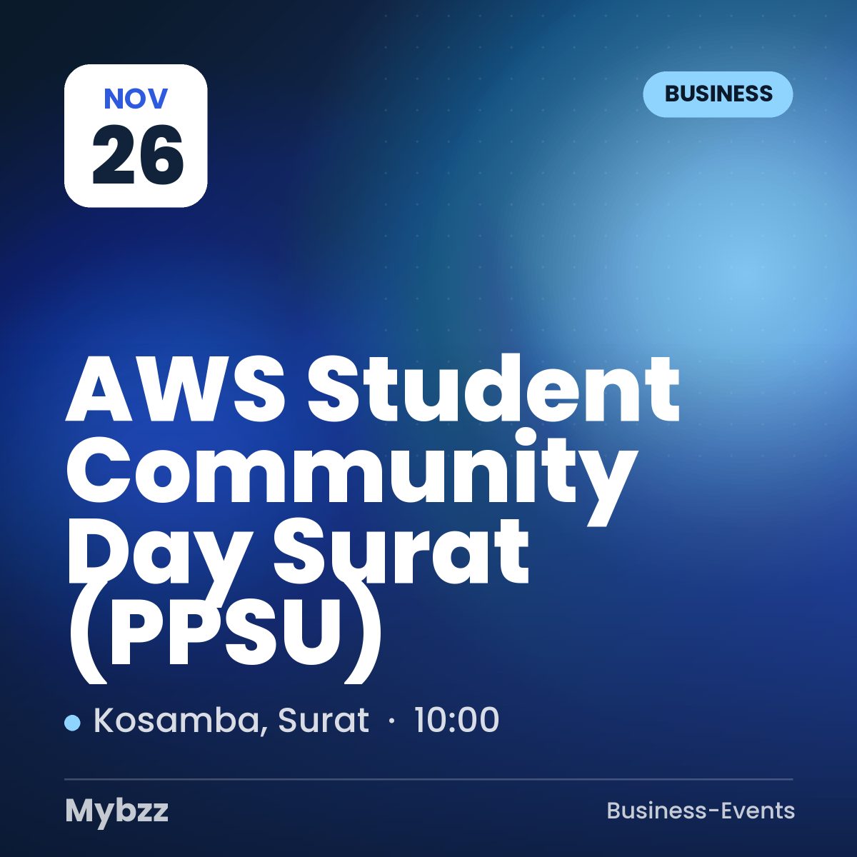 Event-Titelbild: AWS Student Community Day Surat (PPSU)