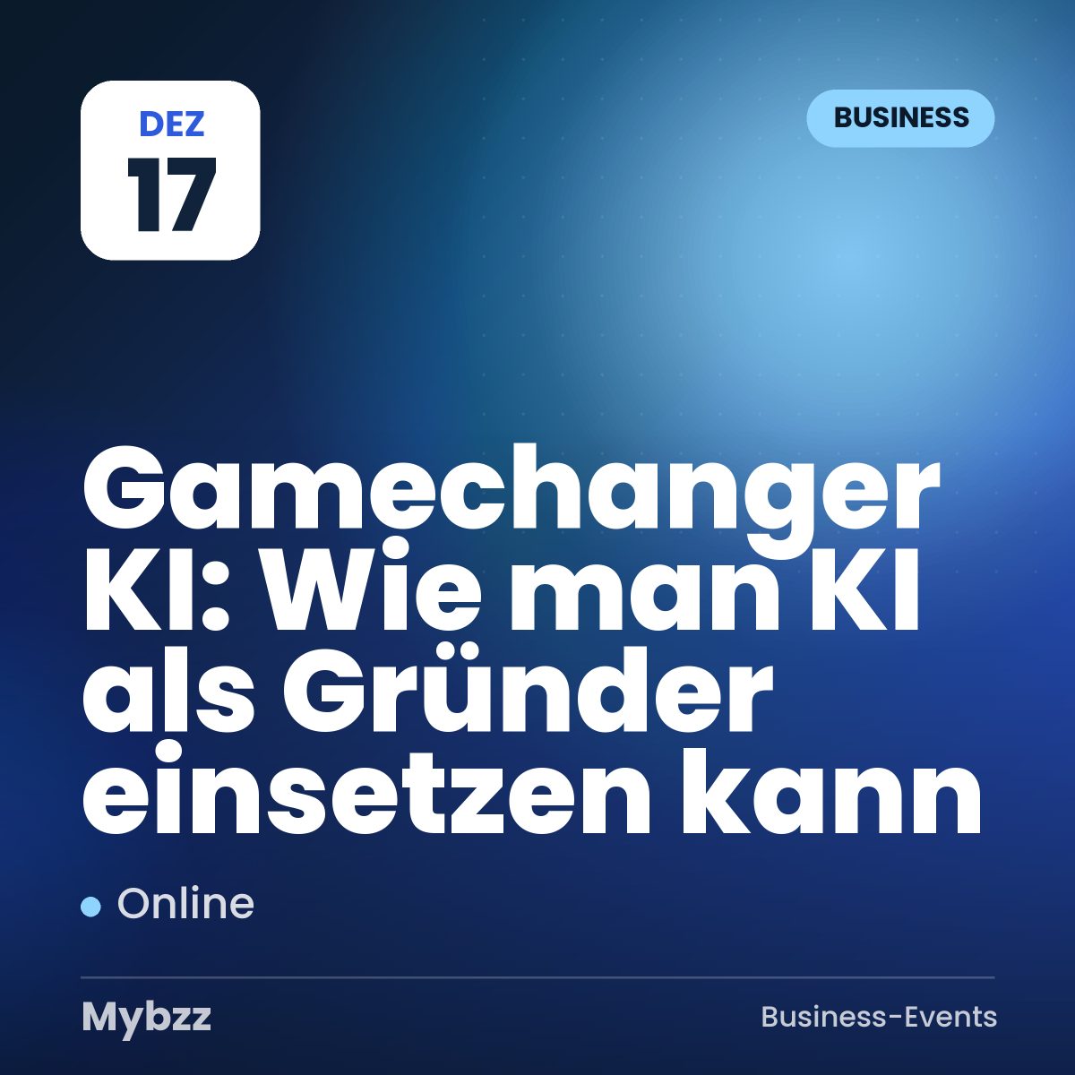 Event cover: Gamechanger KI: Wie man KI als Gründer einsetzen kann