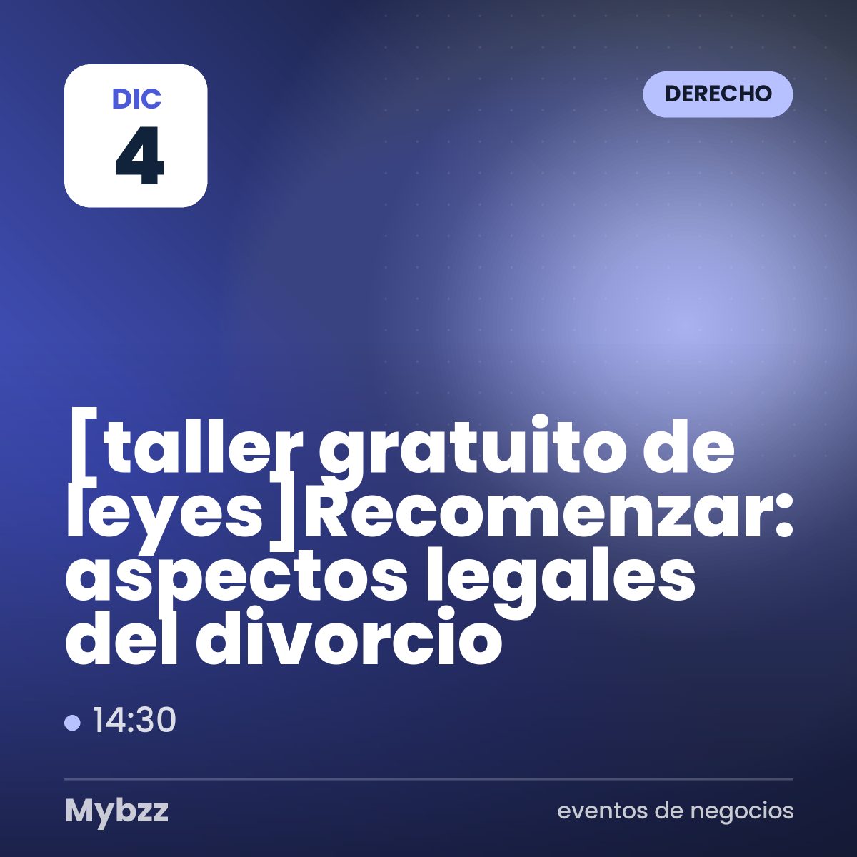Portada del evento: 【taller gratuito de leyes】Recomenzar: aspectos legales del divorcio